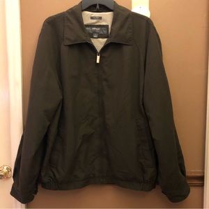 Perry Ellis Portfolio Zip Up Jacket size Large Brown